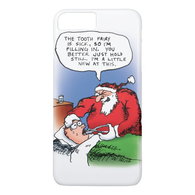 Tecknaden Tooth Fairy Santa Funny jul Case-Mate iPhone Skal (Baksida)
