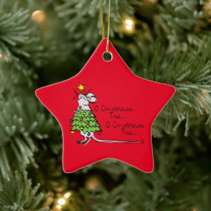 Tecknaden Träd i den fina julklappen Julgransprydnad Keramik