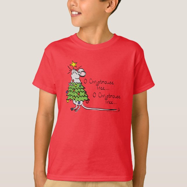 Tecknaden Träd i den fina julklappen T Shirt (Framsida)