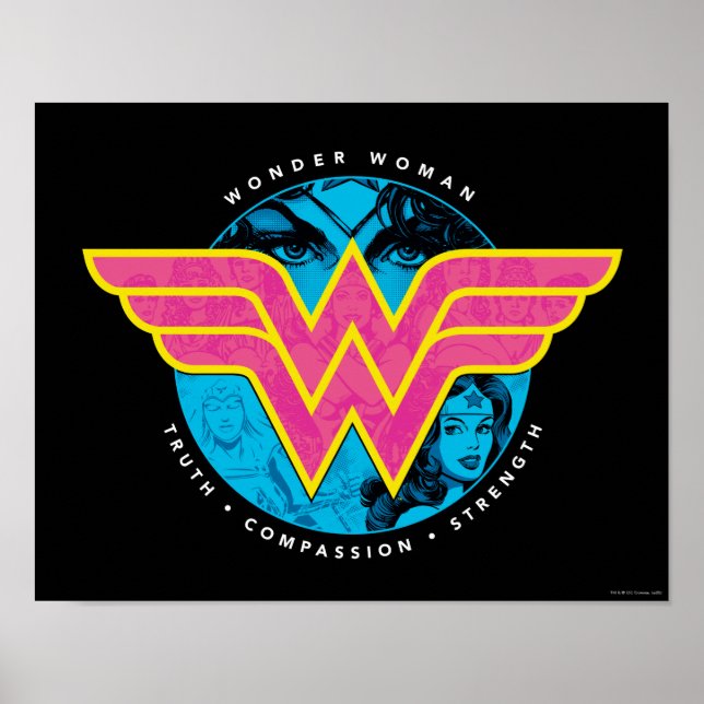 Tecknaden Truth Compassion Strength  Woman-Logotyp Poster (Framsidan)