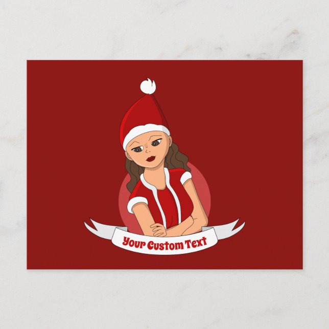 Tecknaden Ungdomskvinna Vykort (Framsida)