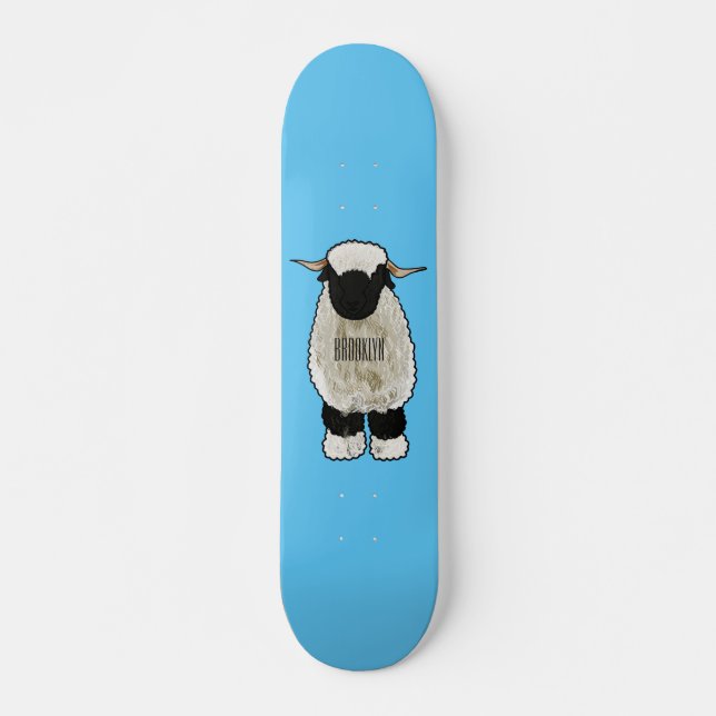 Tecknaden Valais Blendorse får illustration Mini Skateboard Bräda 18,5 Cm (Framsida)