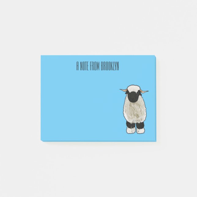 Tecknaden Valais Blendorse får illustration Post-it Block (Framsida)