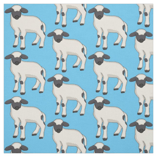 Tecknaden Valais Blendorse får illustration Tyg (Provkarta)