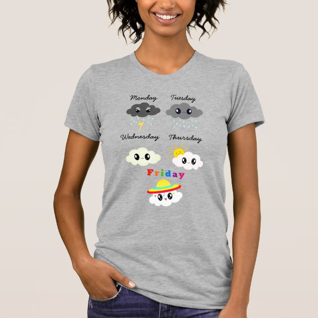 Tecknaden "Vecka"-moln, Lena Kawaii T Shirt (Framsida)