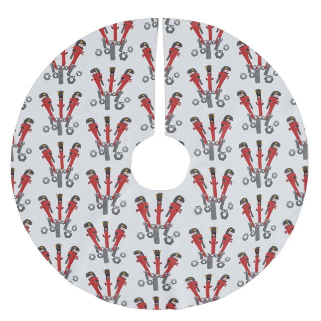 Tecknaden verktyg humor julgransmatta borstad polyester (Framsidan)