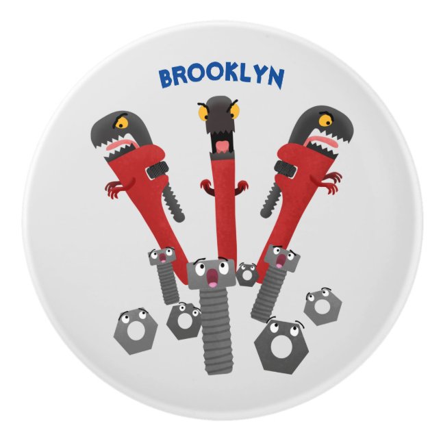 Tecknaden verktyg humor knopp (Framsidan)