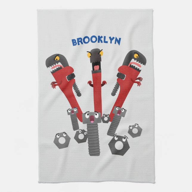 Tecknaden verktyg humor kökshandduk (Vertikal)