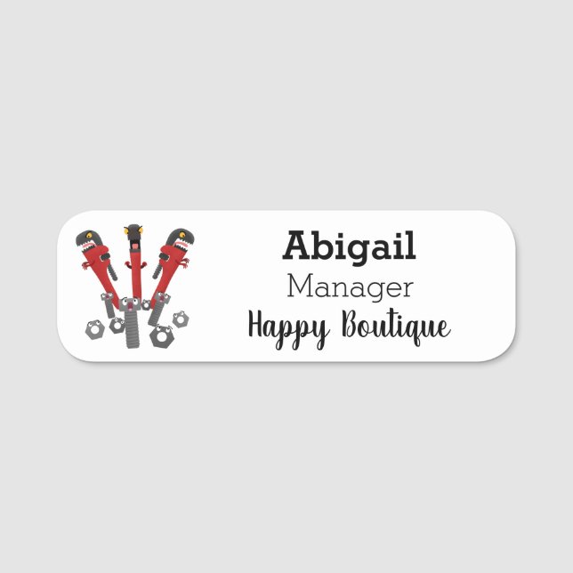 Tecknaden verktyg humor namnbricka (Framsida)