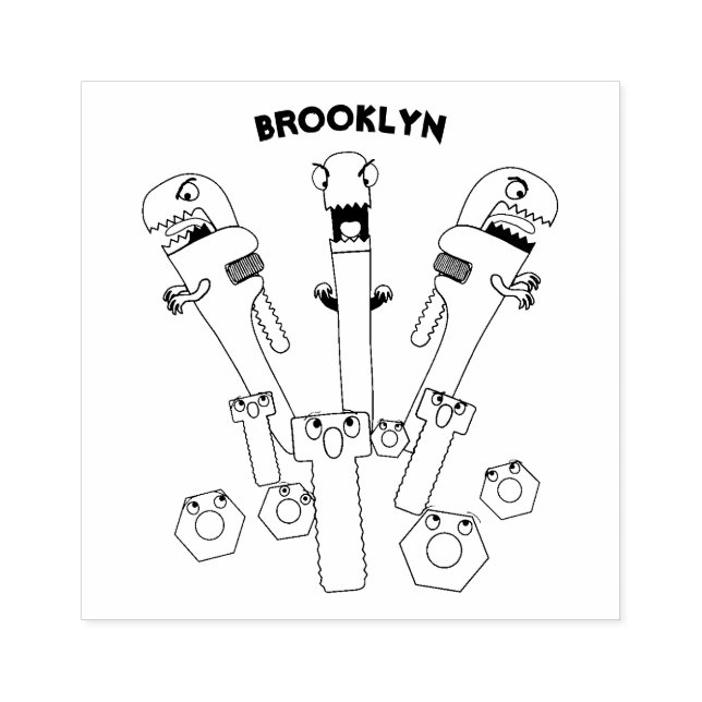 Tecknaden verktyg humor stämpel (Tryck)