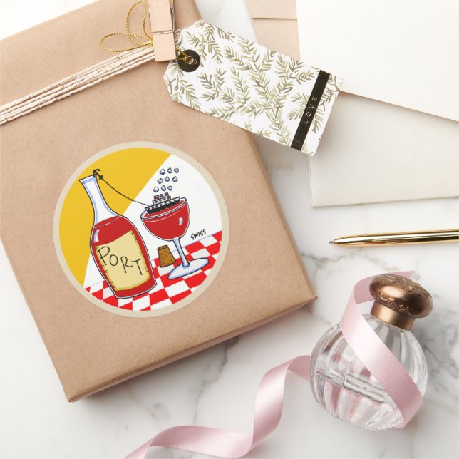 Tecknaden Vin Älskare Runt Klistermärke (Gåvor)