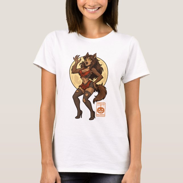 Tecknaden Werevarg Girl T Shirt (Framsida)