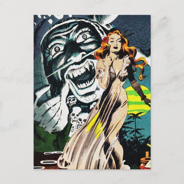 Tecknaden Witch Läkare Spell - Vintage Vykort (Framsida)