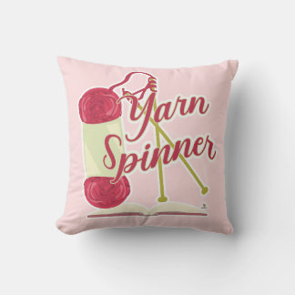 Tecknaden Yarn Spinner Storyteller Cute Author Kudde