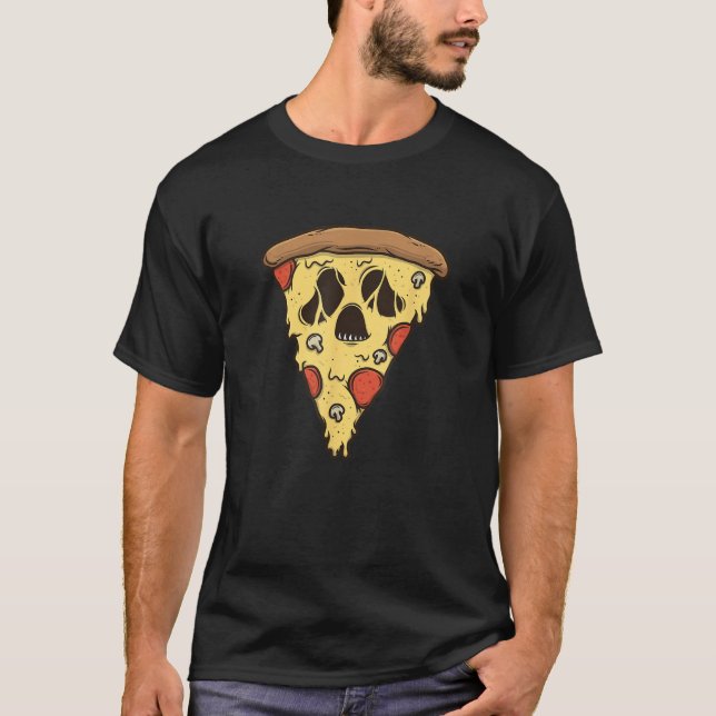 Tecknaden Zombie Pizza Slice T Shirt (Framsida)