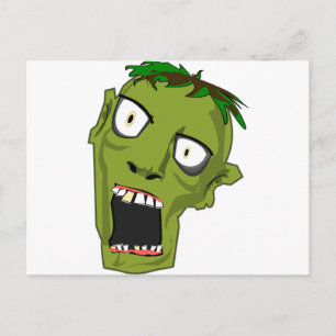 Tecknaden Zombie Scary Dead Halloween Ansikte Vykort
