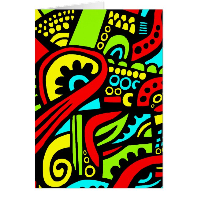 Tecknadens Abstrakt Hälsningskort (Framsidan)