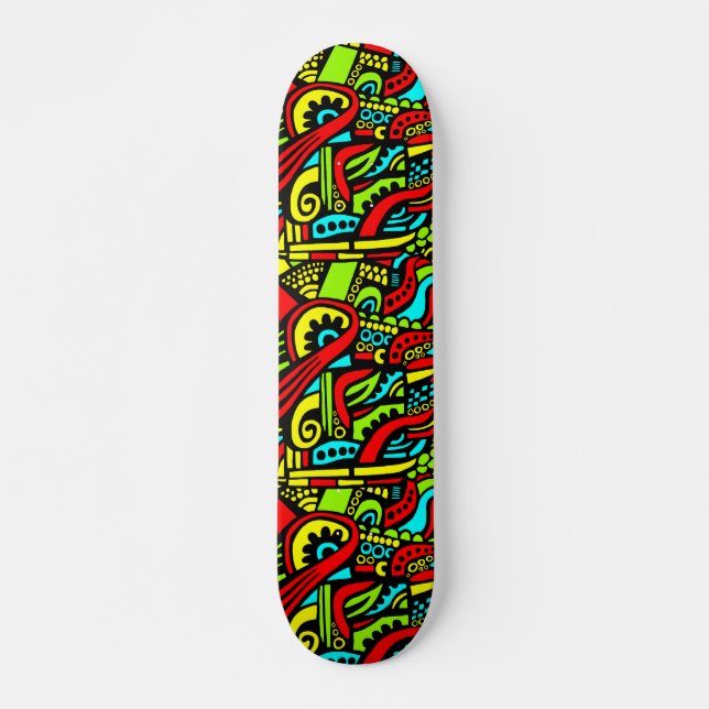 Tecknadens Abstrakt Mini Skateboard Bräda 18,7 Cm (Framsida)