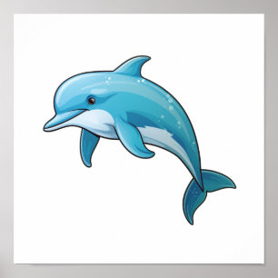 Tecknadens delfinillustration poster
