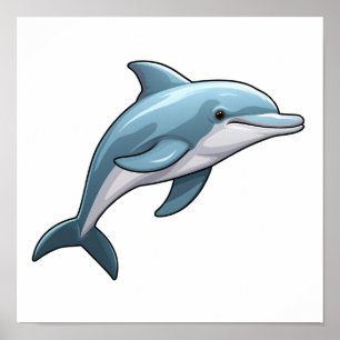 Tecknadens delfinillustration poster