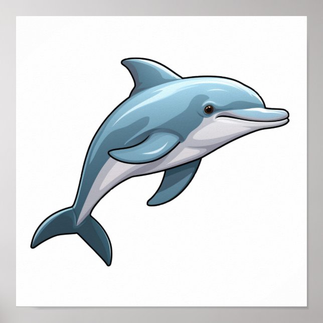 Tecknadens delfinillustration poster (Framsidan)