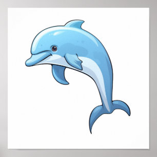 Tecknadens delfinillustration poster
