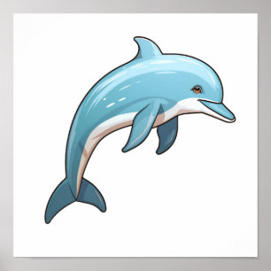 Tecknadens delfinillustration poster