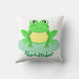 Tecknadens Grönt Frog Cute Kudde