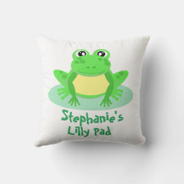 Tecknadens Grönt Frog Cute Kudde