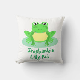 Tecknadens Grönt Frog Cute Kudde