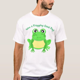 Tecknadens Grönt Frog Cute T Shirt