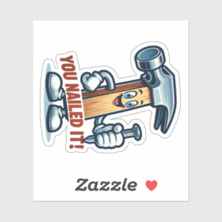 Tecknadens hammare "Du firade det!" Fäst Klistermärken