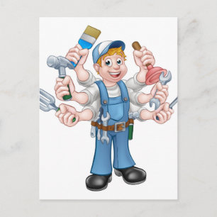 Tecknadens Handyman Vykort