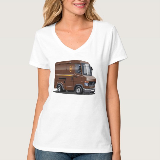 Tecknadens leveransskåpbil t shirt (Framsida)