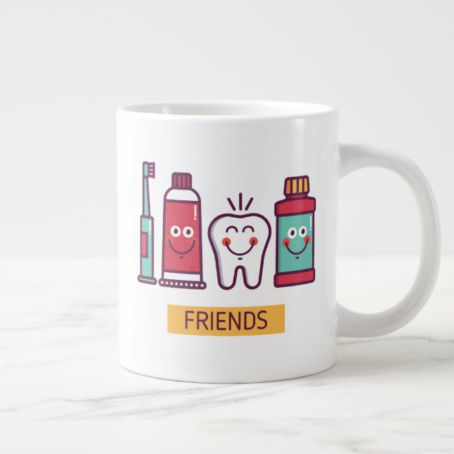 Tecknadens munvårdsvänner jumbo mugg (Höger)