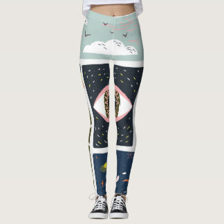 Tecknadens naturområde: Höstillustration Leggings