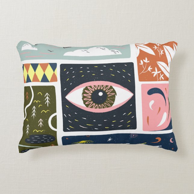 Tecknadens naturområde: Höstillustration Prydnadskudde (Framsidan)