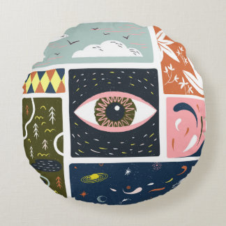 Tecknadens naturområde: Höstillustration Rund Kudde