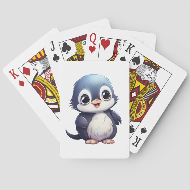 Tecknadens penguinillustration casinokort (Baksidan)