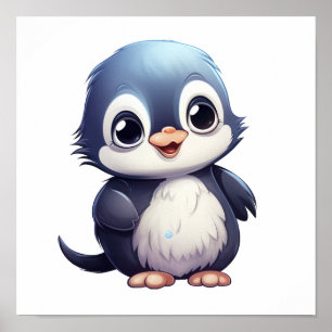 Tecknadens penguinillustration poster