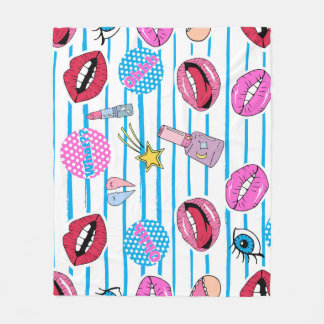 Tecknadens plåstermärken: pop-art. fleecefilt