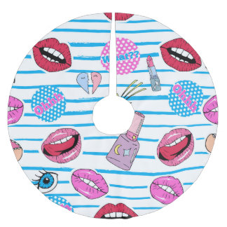 Tecknadens plåstermärken: pop-art. julgransmatta borstad polyester