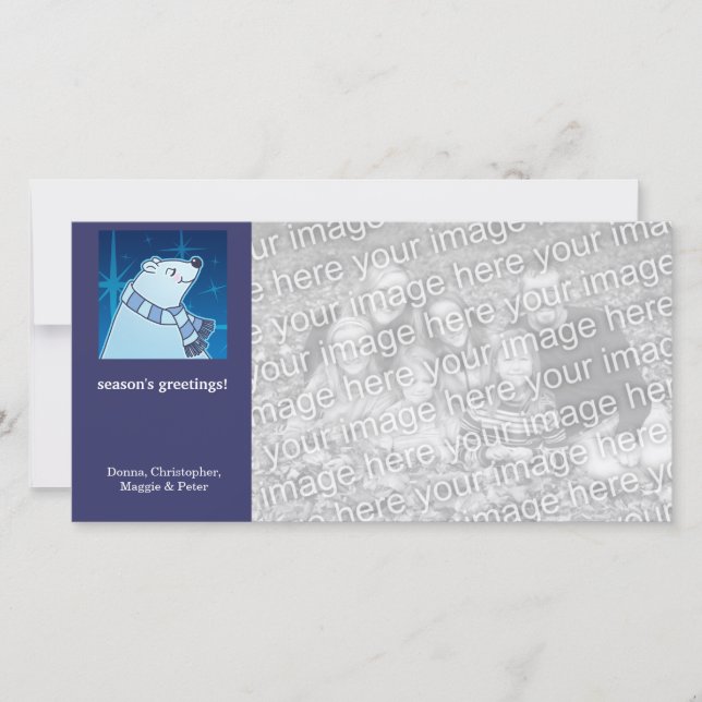 Tecknadens Polar Bear-Helgdag Julkort (Framsida)