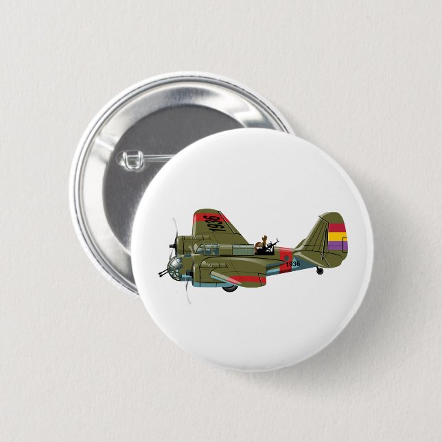 Tecknadens reflexbomber knapp (Framsida & baksida)