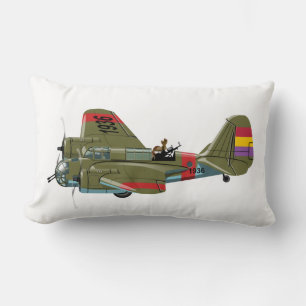 Tecknadens reflexbomber lumbarkudde