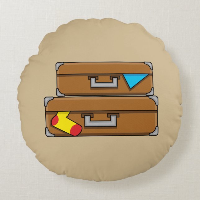 Tecknadens resgods rund kudde (Framsidan)