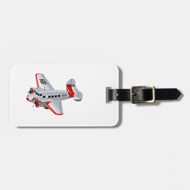Tecknadens retroflygplan bagagebricka (Horisontell Framsida)