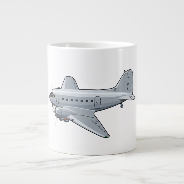 Tecknadens retroflygplan jumbo mugg (Framsidan)