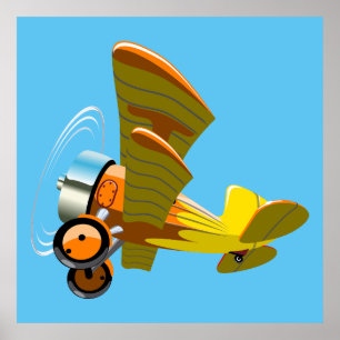 Tecknadens retroflygplan poster