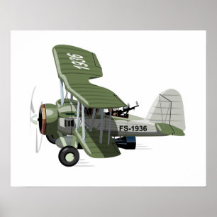 Tecknadens retroflygplan poster